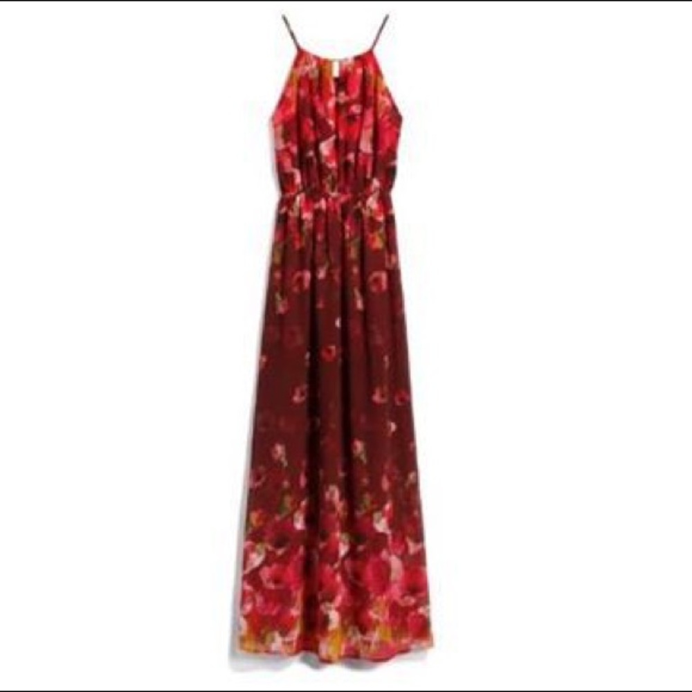 NWT Burgundy Floral Maxi Dress